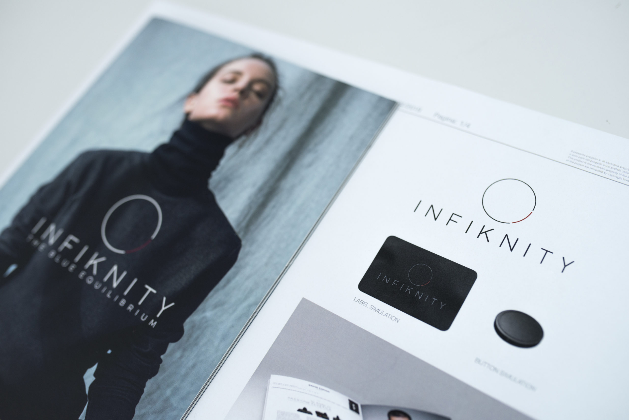 Infiknity catalogue and logo - Arvind indigo knitwear