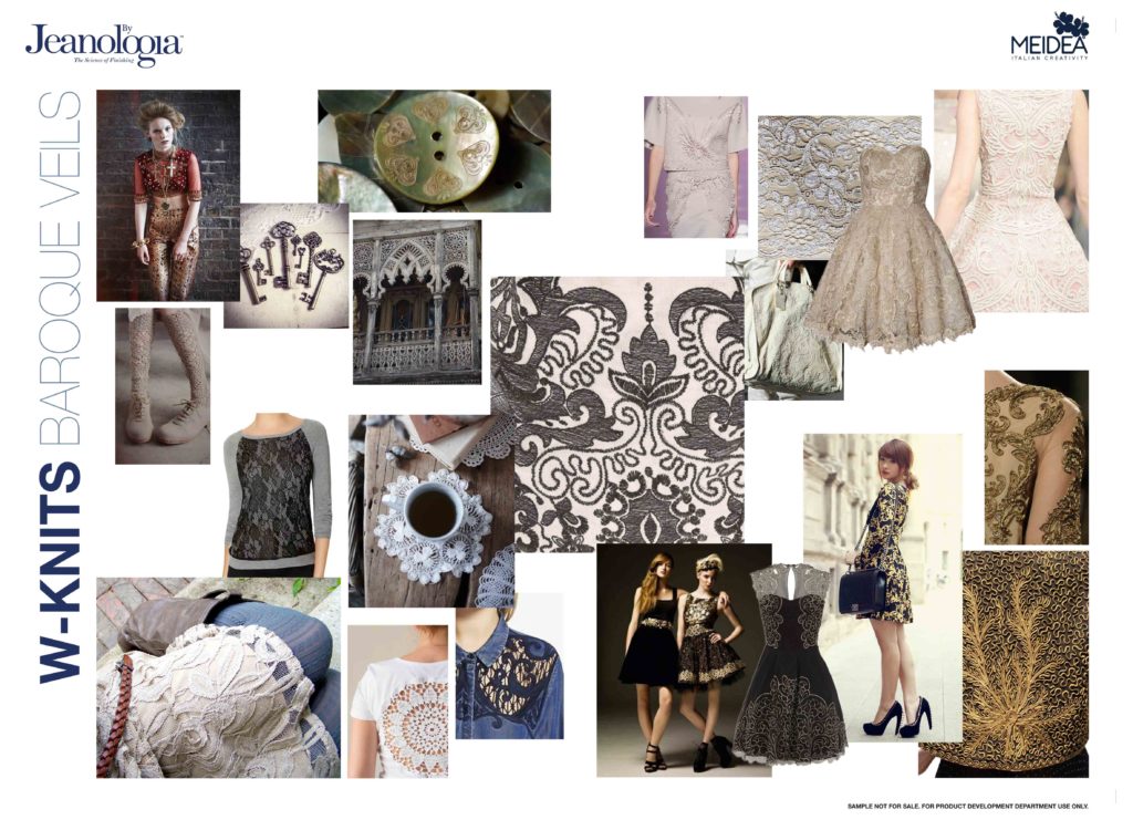 Stili e grafica. Moodboard Meidea per knitwear design Jeanologia