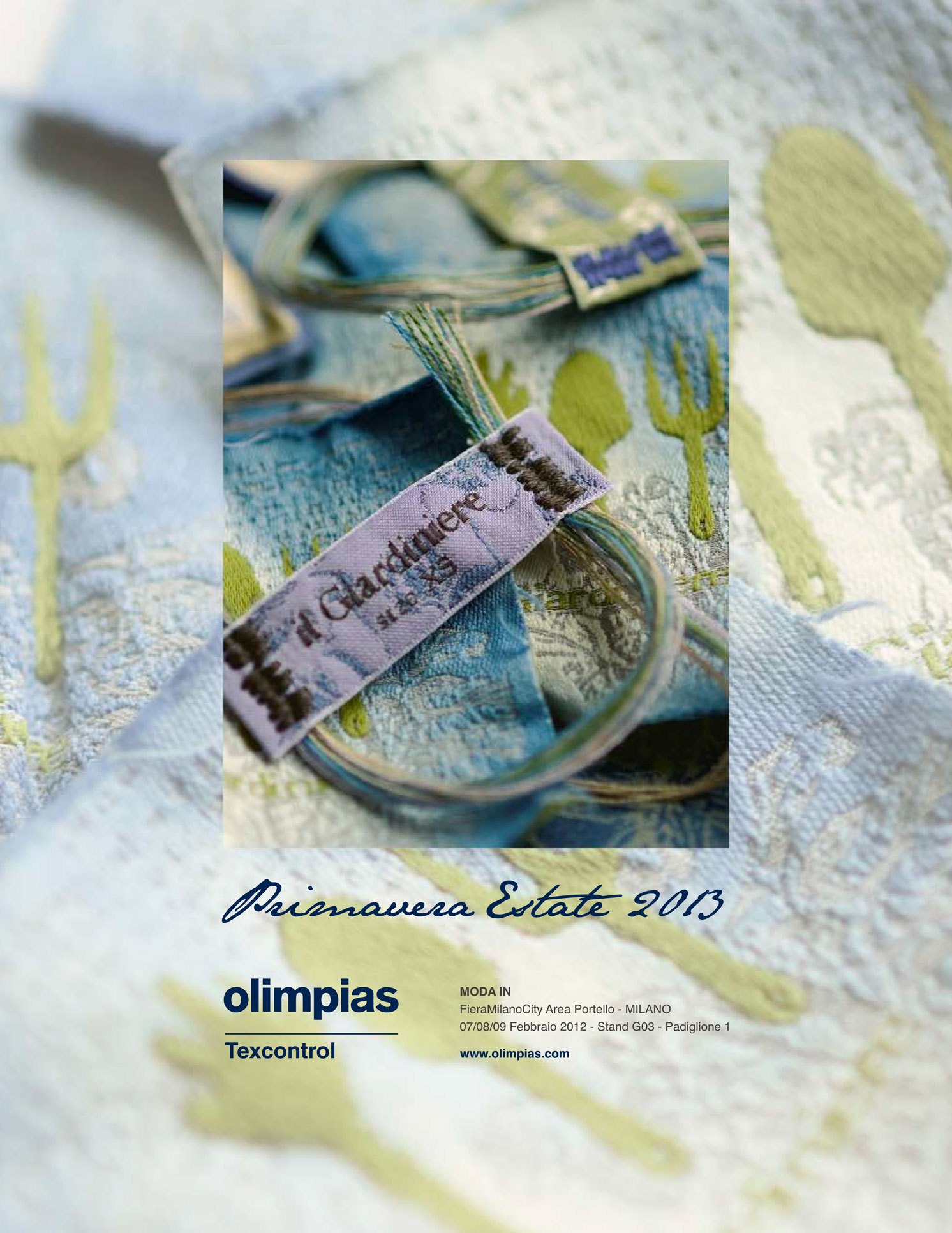 Advertising for Olimpias Spring Summer 2013. Still life photography of the labels, photo editing, layout, executive file for print.