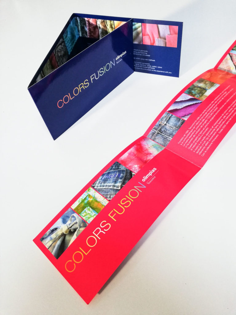 Colors Fusion flyers: dyeing innovations for Olimpias