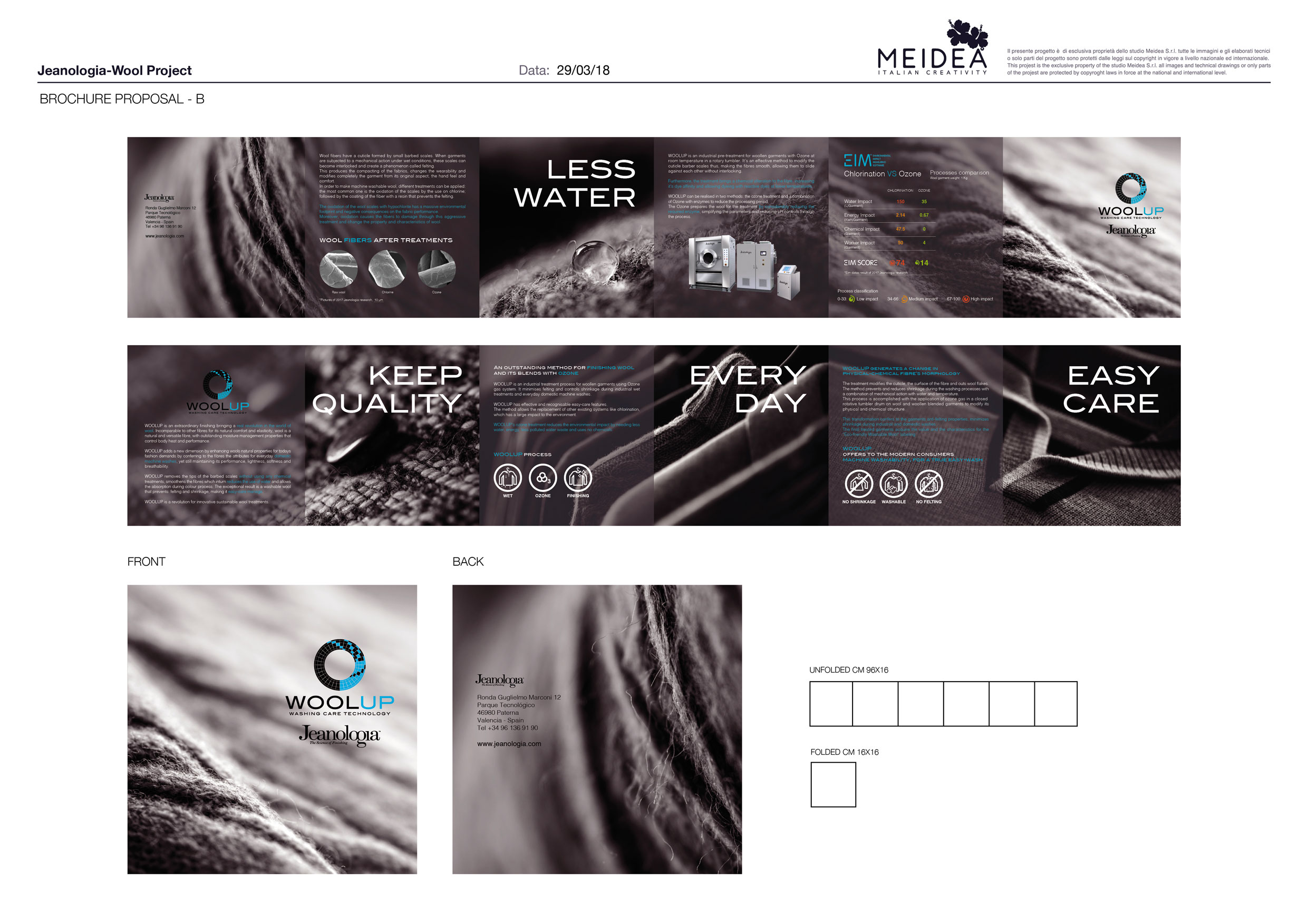 WoolUp brochure: lavaggio lana senza acqua e cloro