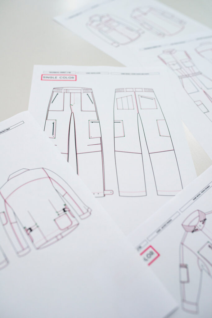 Disegni capi di abbigliamento workwear Meidea